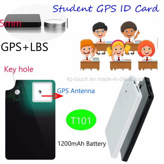 2022 Latest Security Kids ID Card GPS Tracker with 1200mAh large Battery capacity History Tracking T101