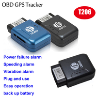 China Factory Cheap 2G Vehicle OBDII GPS Tracking Locator Car Tracker with Overspeed Alarm T206