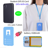 China Factory High Quality Long Battery Life 1500mAH Student ID Card GPS Tracker with multiple accurate positioning M13
