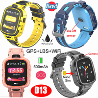 Hot Sales Kids IP67 Waterproof Child Personal Safety GSM Watch Tracker GPS with Take off Sensor for Emergency Call D13