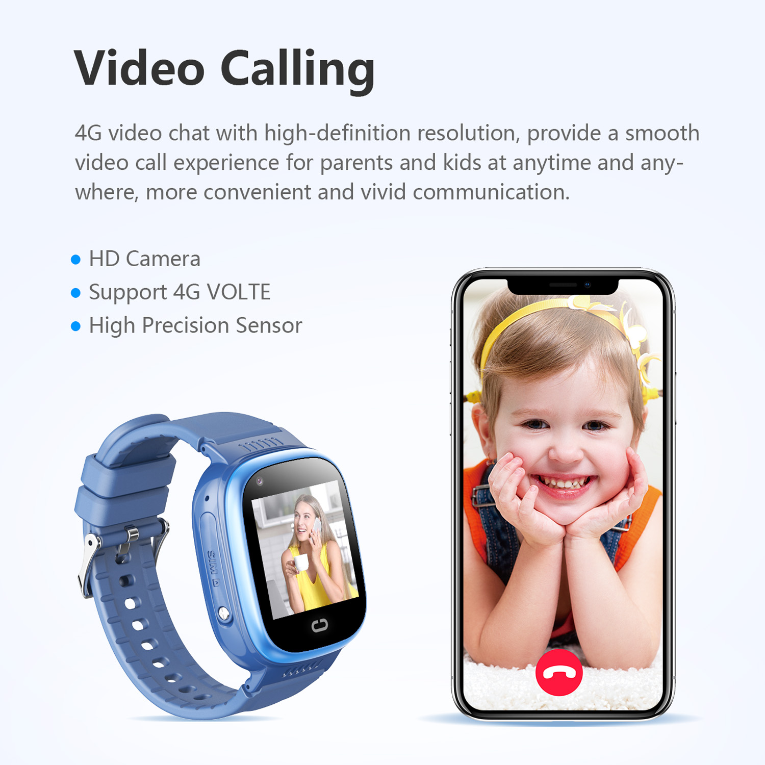 China manufacturer 4G Waterproof Android Kids GPS Tracker Smart Watch with Video Call Thermometer heart rate blood pressure D52
