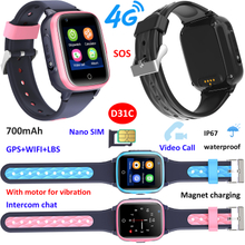 Top Quality IP67 waterproof 4G Kids GPS Smart watch with Free Global video call Voice monitor for personal Security D31C