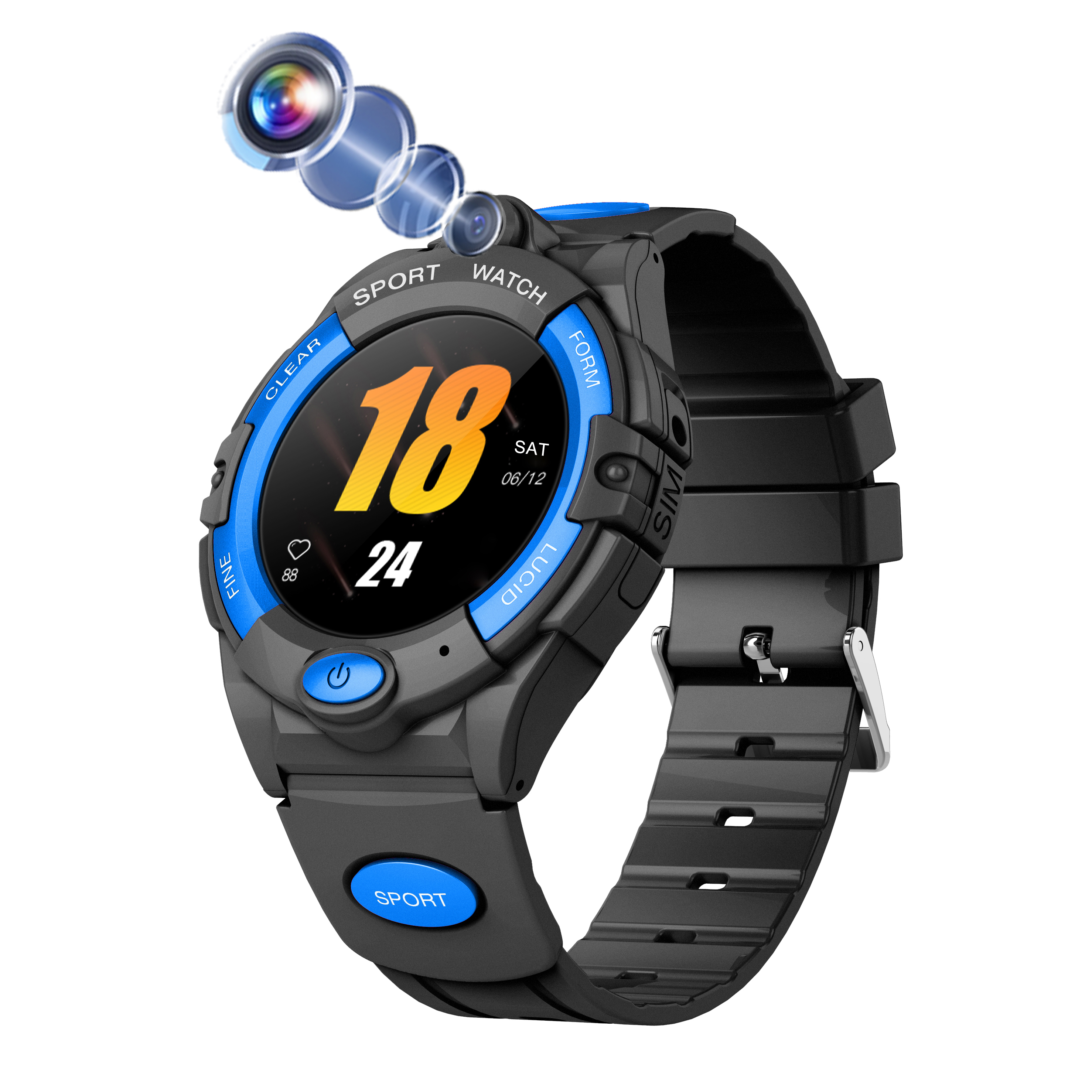 LTE Waterproof IP67 elderly GPS Watch Tracker with heart rate