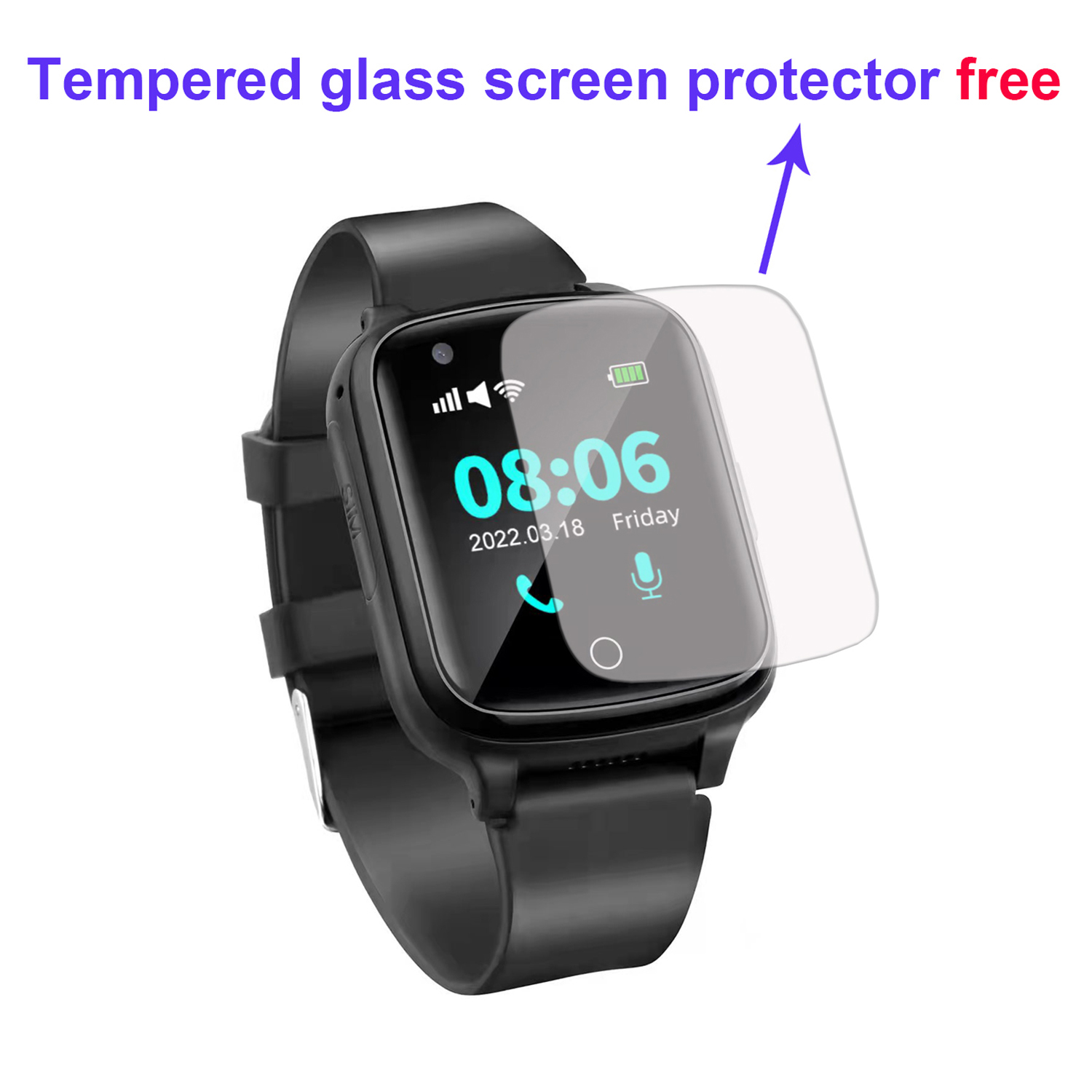 LTE Android 8.1 Fall Down Alert Elderly GPS Watch Tracker D41