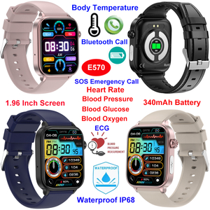 Pulsera inteligente E570 con bluetooth, dispositivo de seguimiento sanitario digital resistente al agua IP68, fabricaci&oacute;n China