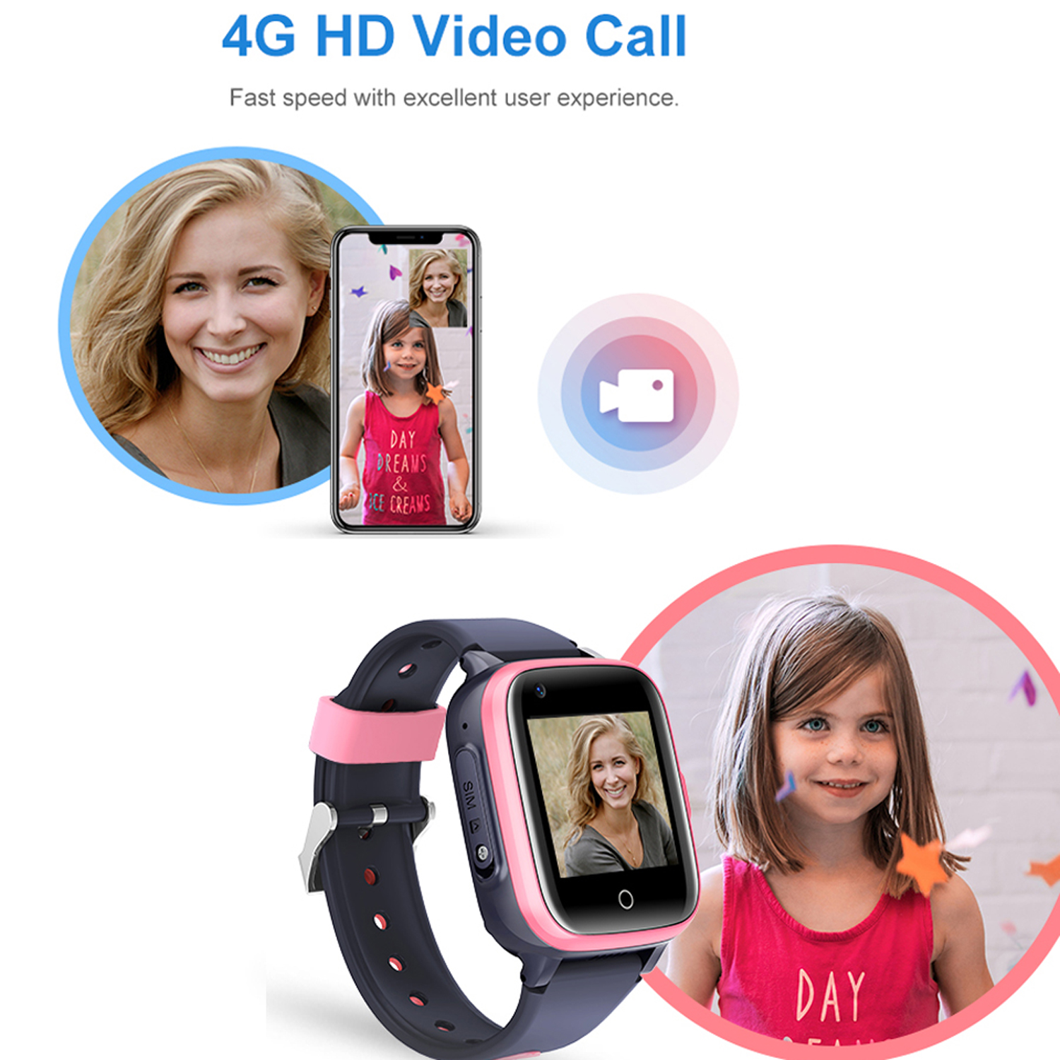 2022 New 4G WiFi Tracking Video Call IP67 Waterproof SOS Call Boy Girl Kids GPS security Smart Watch for Emergency Help D31