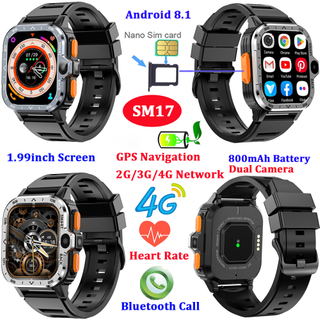 Montre de t&eacute;l&eacute;phone intelligente Bluetooth 4G Android 8.1 avec carte Nano SIM SM17