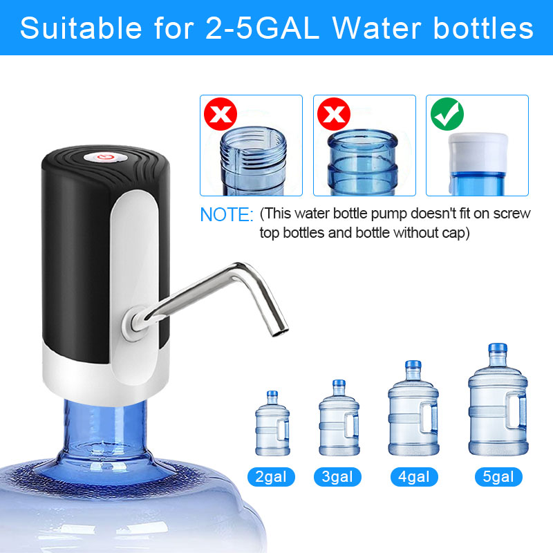 Home Water Bottle Pump With Button USB Charging Automatic Portable Water Dispenser WD03