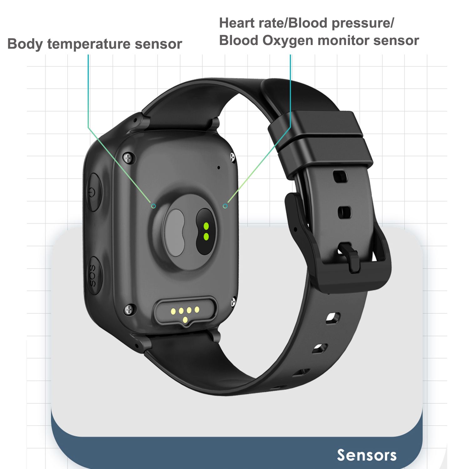 New Arrival 4G IP67 Waterproof Senior GPS Tracker Watch with Fall Down Body Temperature for Adults Health Care D44