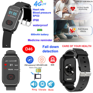Reloj rastreador GPS para personas mayores 4G con alerta de ca&iacute;da D46