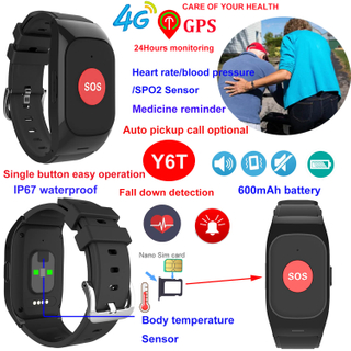 Smart Watch per adulti con monitoraggio sanitario del rilevamento cadute per chiamate di emergenza 