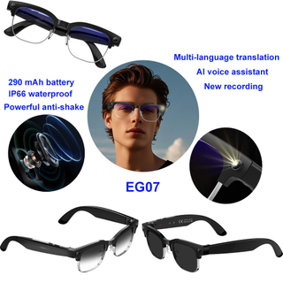 Lunettes de cam&eacute;ra intelligentes &agrave; traduction multilingue avec assistant vocal AI 