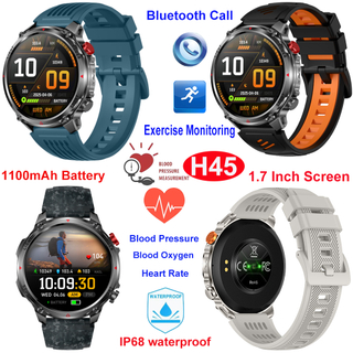Reloj de pulsera BT inteligente resistente al agua IP68 para monitoreo de fitness de personas mayores 