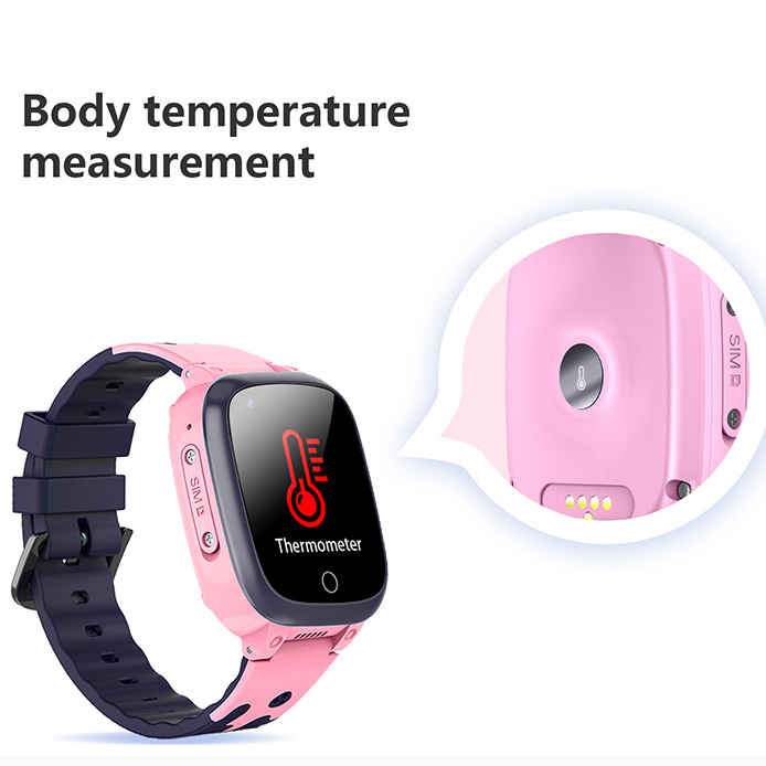 4G/LTE New Launched Video Call IP67 Waterproof Thermometer Gift Watches GPS Tracker with Safety Geo-fence Setup D51