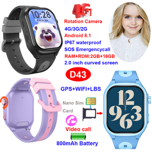 Zegarek GPS dla dzieci 4G z kamerą HD i zakrzywionym ekranem D43