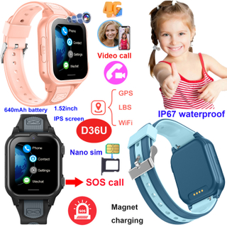 Orologio tracker per bambini con video bidirezionale 4G D36U