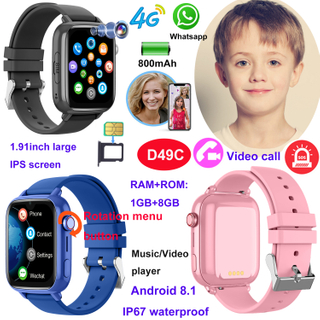 Reloj GPS para ni&ntilde;os 4G con pantalla grande de 1,91 pulgadas D49C