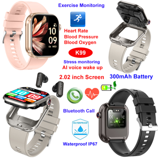  Wodoodporny inteligentny zegarek Bluetooth IP67 ze słuchawkami K99