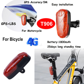 Rastreador GPS antirroubo para cadeira de rodas de bicicleta 4G com sensor de choque T906