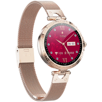 New Ak22 IP68 Waterproof Slim Fashionable Female Full-Circle Dial Smart Watch with Bt Music Control