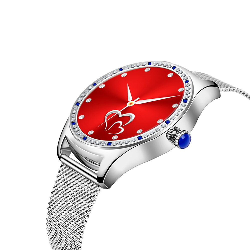 Fashion Metal Wristband Heart Rate Monitoring Smart Watch for Women