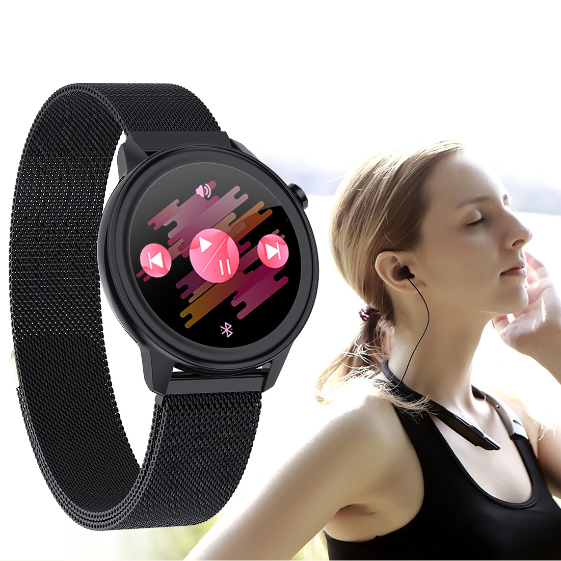 2021 New 1.3 Inch Screen F80 Precise Body Temperature Monitoring Smart Bluetooth Watch