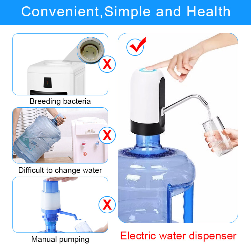 Automatic electric wireless battery rechargeable portable water dispenser Pump WD01