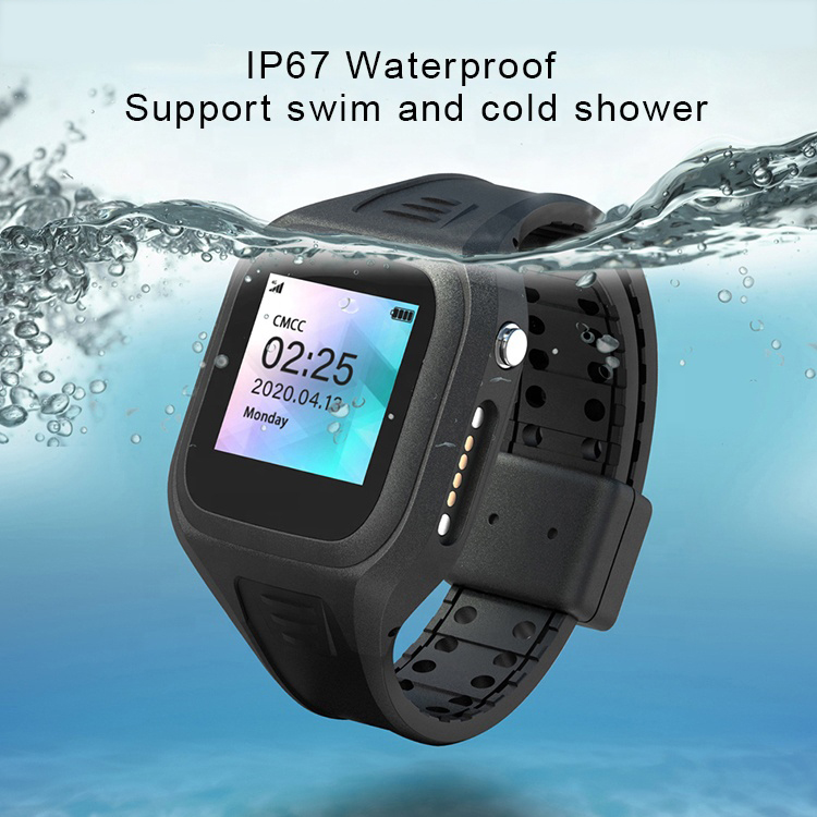 4G Tamper-proof IP67 waterproof GPS bracelet watch with body temperature heart rate for Prison T30