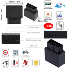 OBD LTE Real-Time Google Map Tracking Vehicle GPS Tracker 