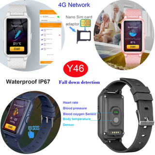 Тонкий дизайн 4G GPS-трекер для пожилых людей с измерением температуры тела Y46