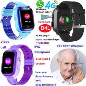 Videollamada LTE IP67 Term&oacute;metro impermeable Reloj inteligente Rastreador GPS D4L