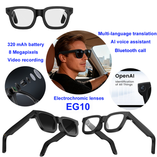 Lunettes &agrave; verres &eacute;lectrochromiques &agrave; traduction Bluetooth intelligente avec traduction AI 