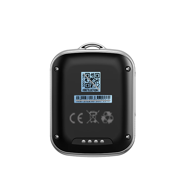 Mini rastreador GPS resistente al agua con parte trasera plateada