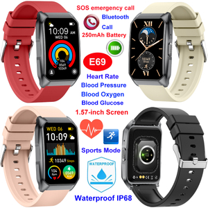 Nuevo reloj inteligente E69 con bluetooth para ancianos, resistente al agua, fabricado en China, IP68