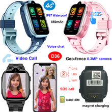 New Developed IP67 Waterproof LTE Long battery Life Kids Child Tracker GPS Smart Watch with Video Call SOS for Emergency Help D36