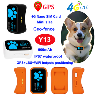 Mini GPS per animali domestici impermeabile 4G IP67 con Geo-fence Y13
